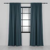 LALIBELA Custom Size Linen Look Curtain – Matte Blue